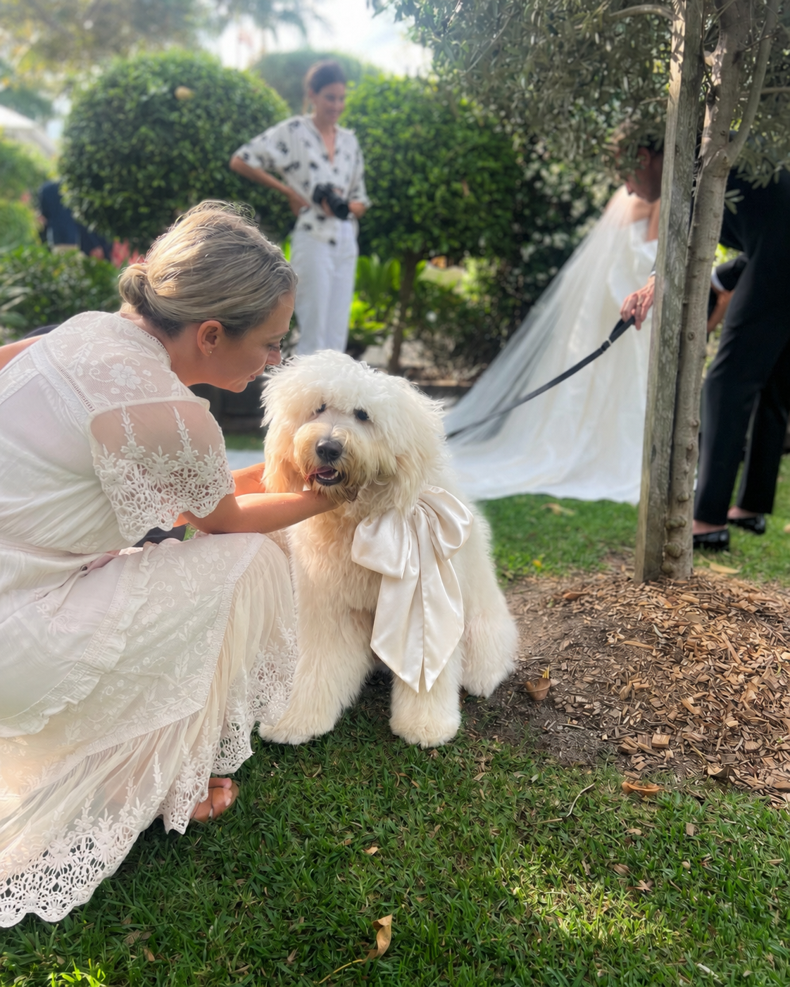 Off-White Satin Collar Bow